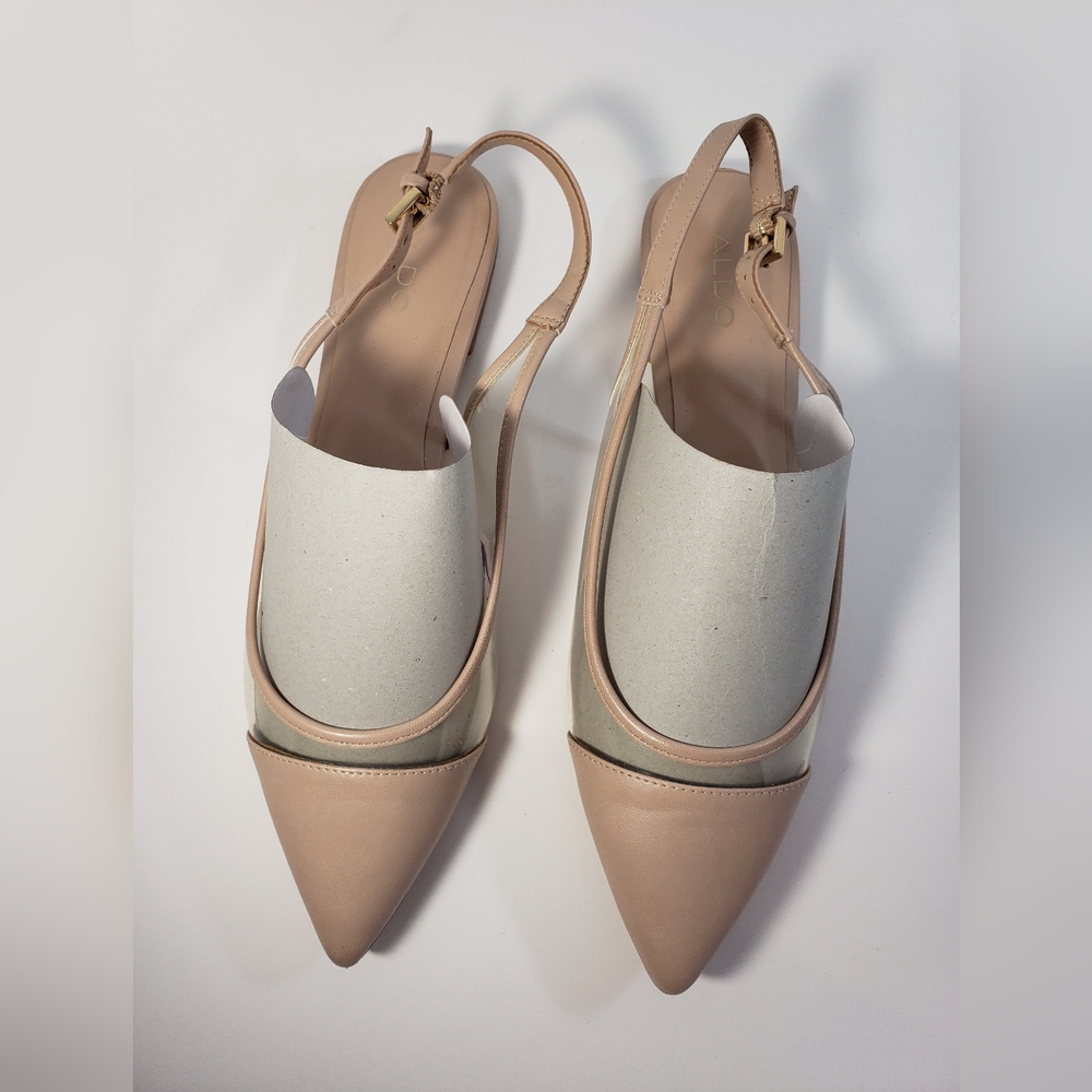 ALDO Karowara bone nude/clear Slingback Flats - Adjustable Strap